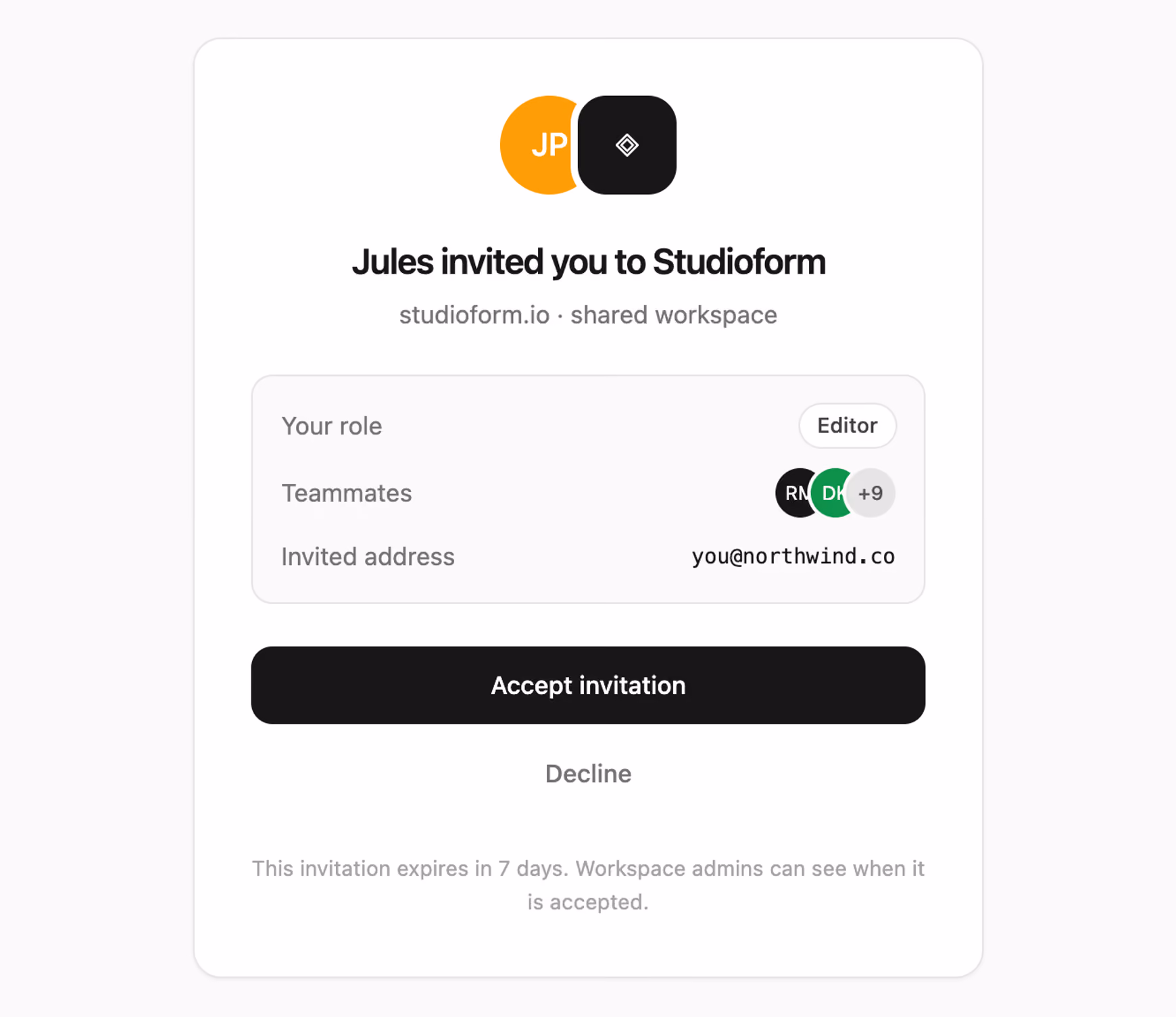 Podgląd: Workspace invite acceptance