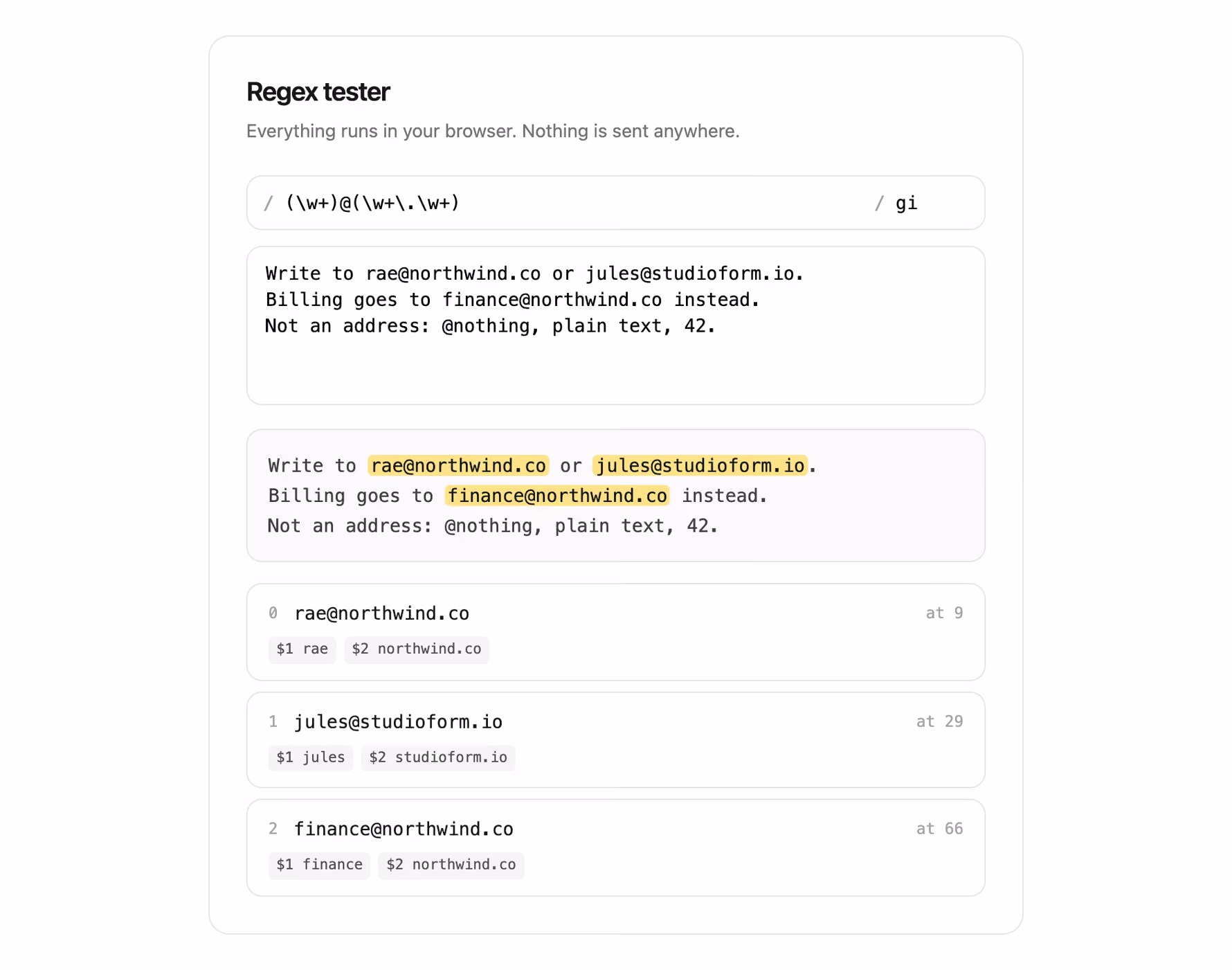 Podgląd: Regex tester
