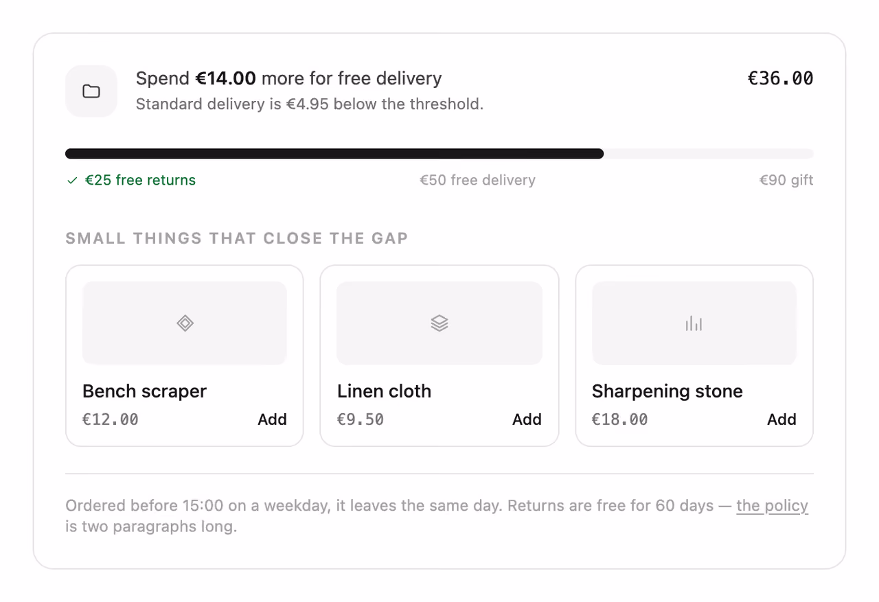 Podgląd: Free shipping progress bar