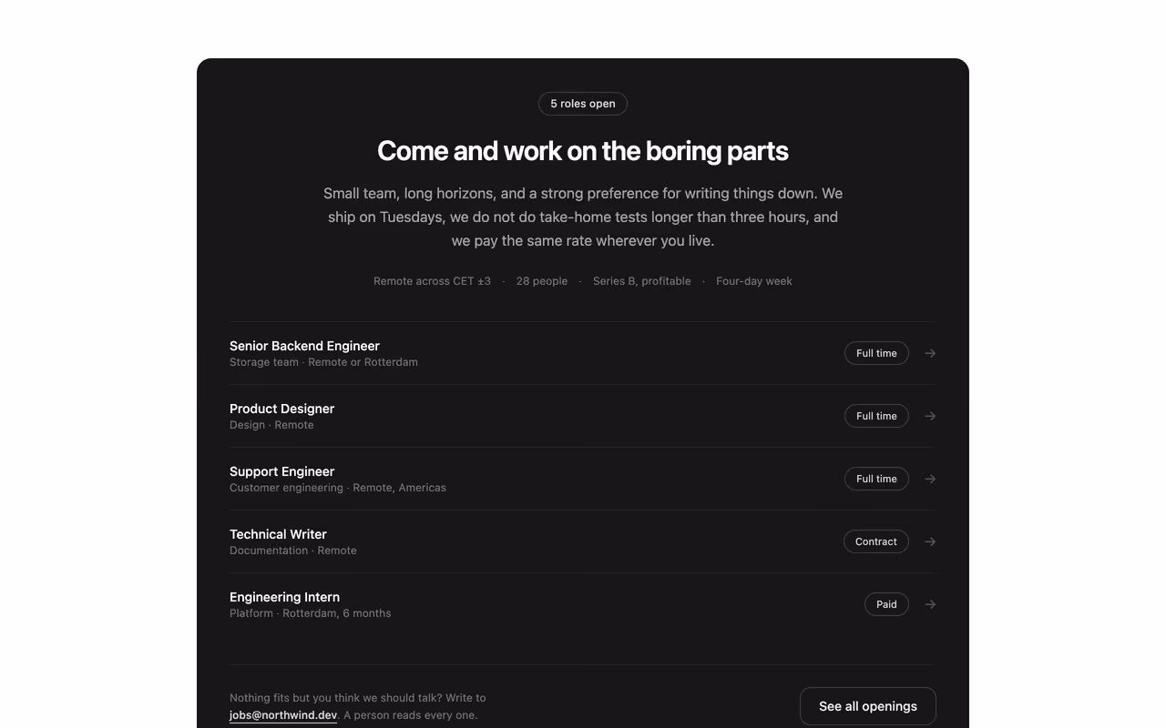 Podgląd: Hiring call-to-action