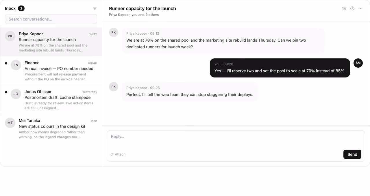 Podgląd: Inbox split view