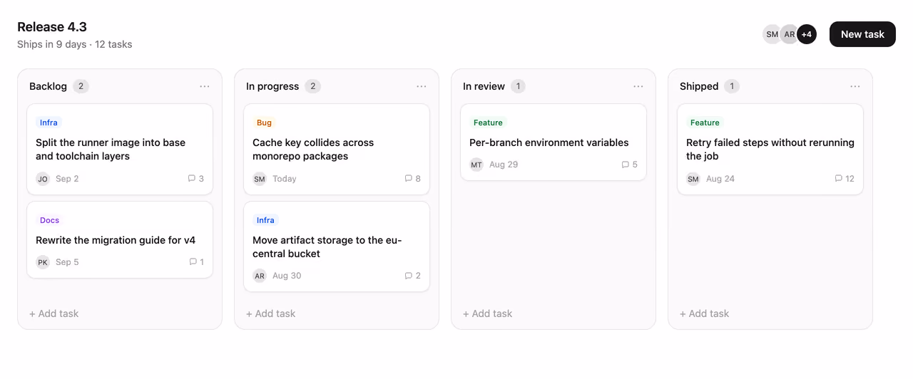 Podgląd: Kanban board with drag and drop