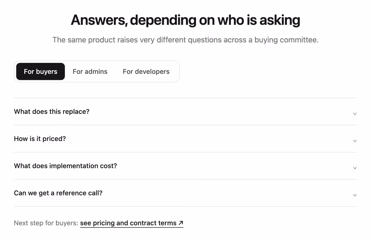 Podgląd: FAQ tabs by audience