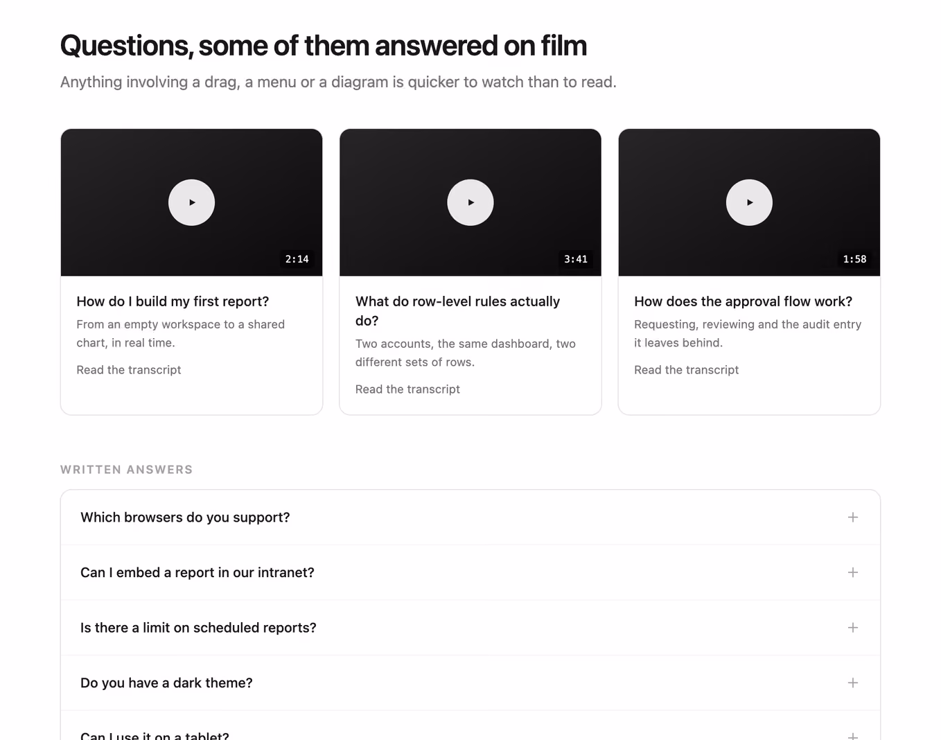 Podgląd: FAQ with demo video cards