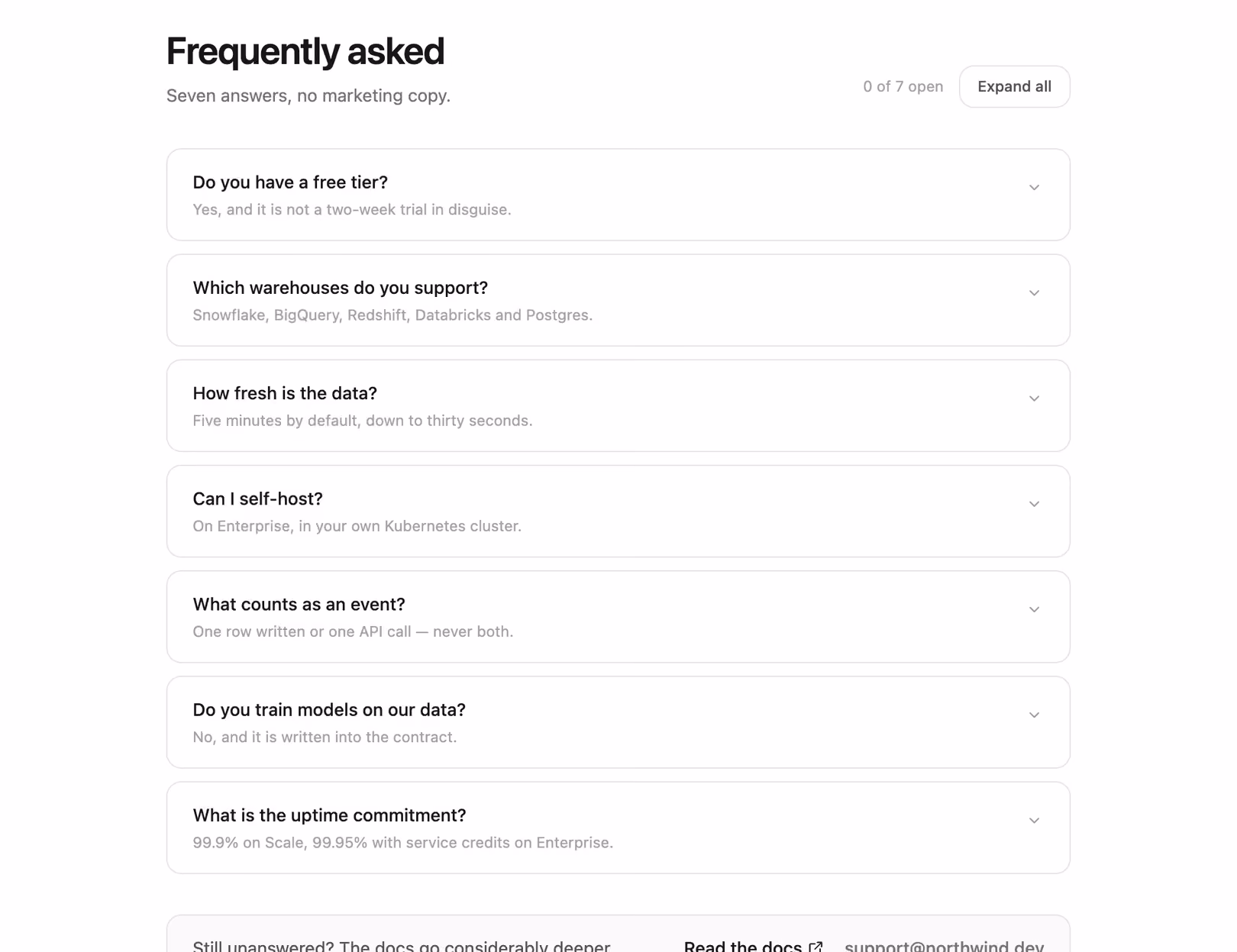 Podgląd: FAQ with expand-all control