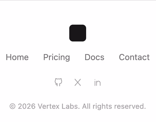 Podgląd: Minimal centered footer