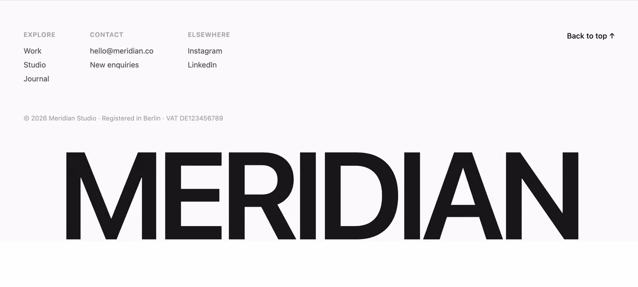 Podgląd: Oversized wordmark footer