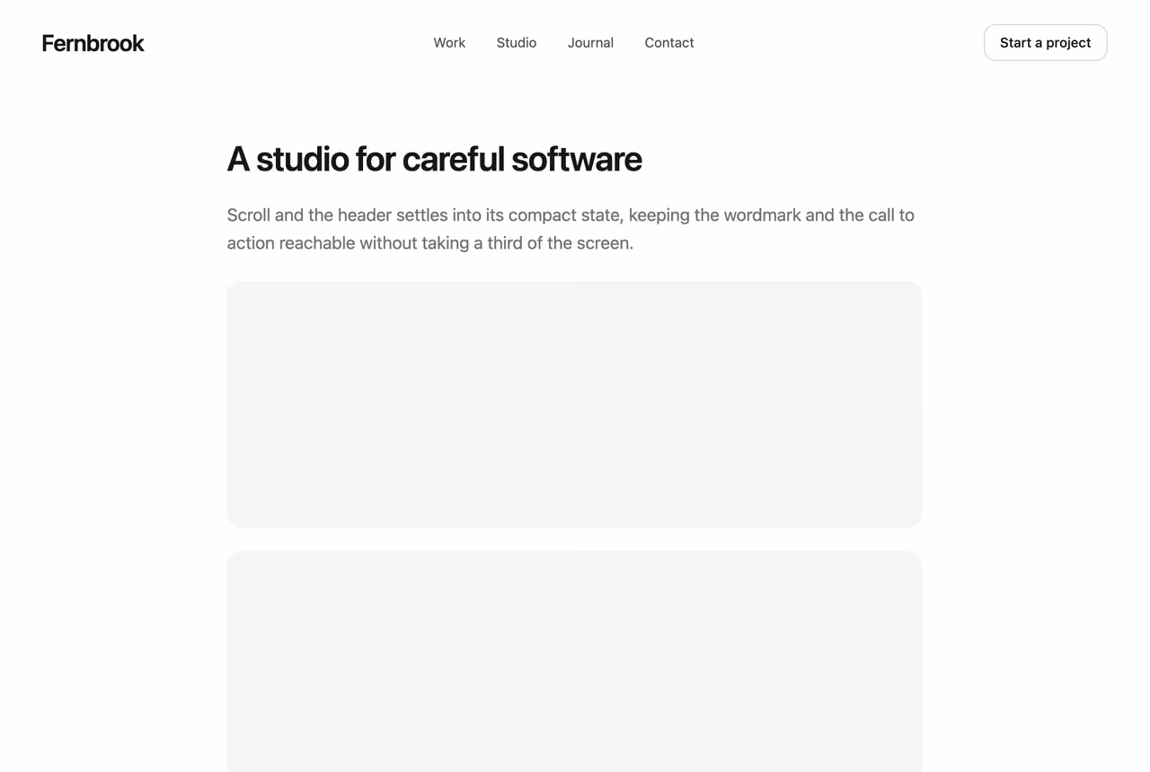 Podgląd: Shrink-on-scroll nav