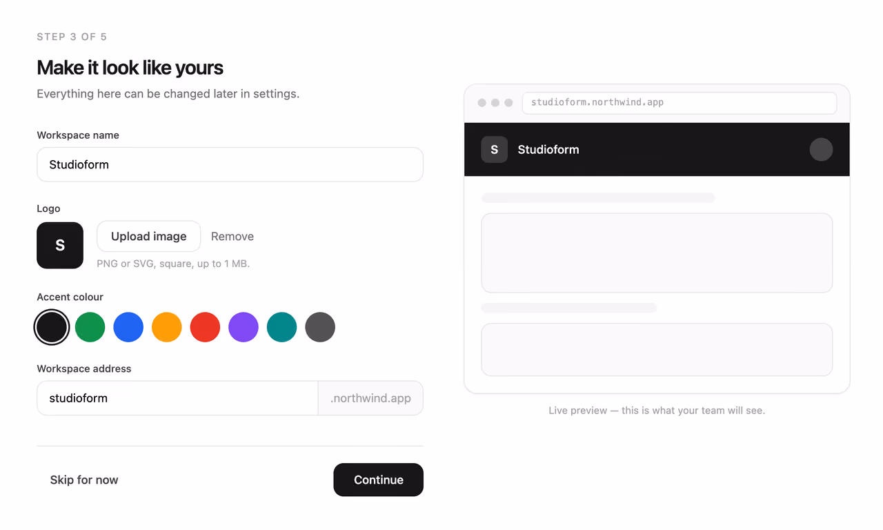 Podgląd: Brand your workspace step