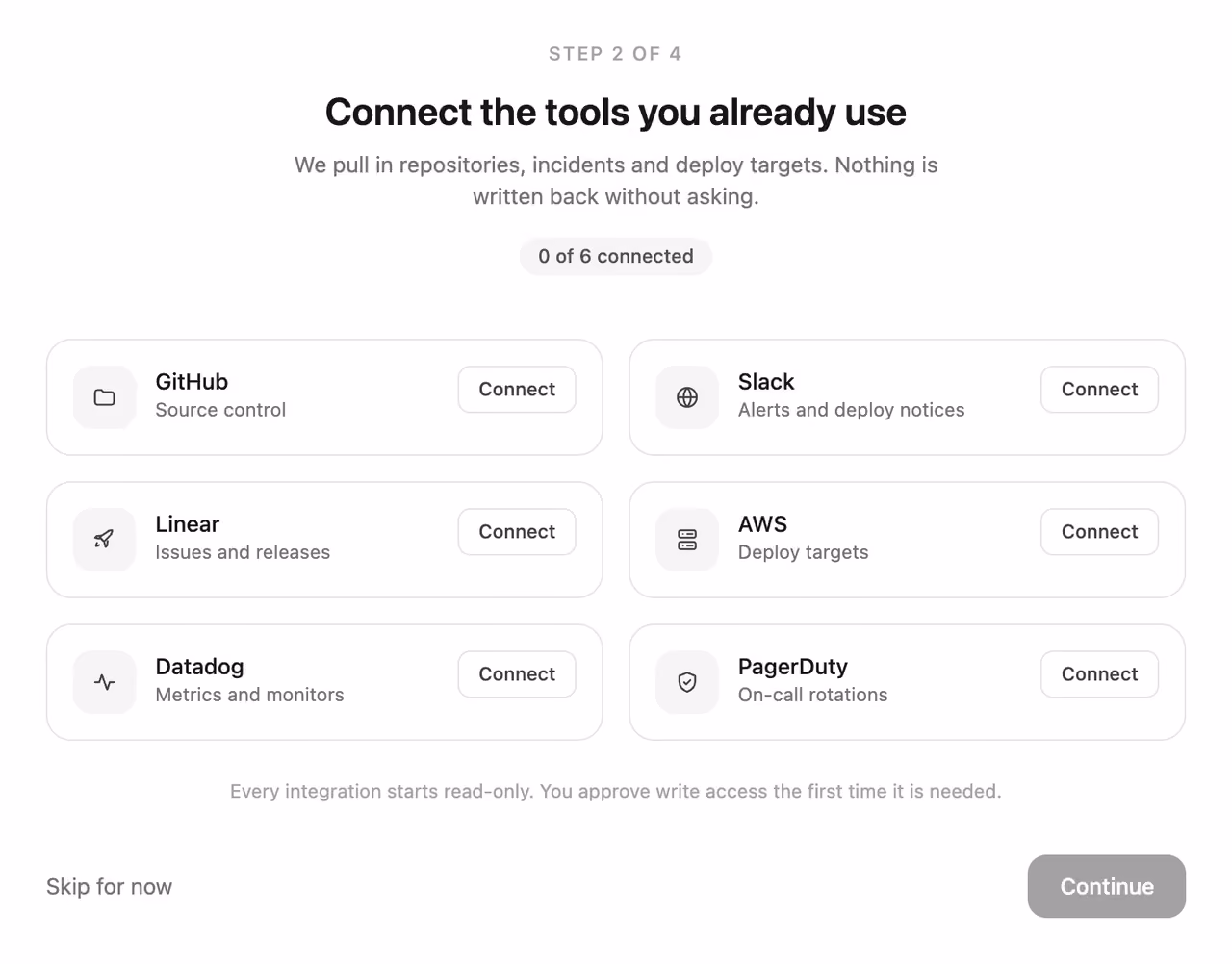 Podgląd: Connect your stack step